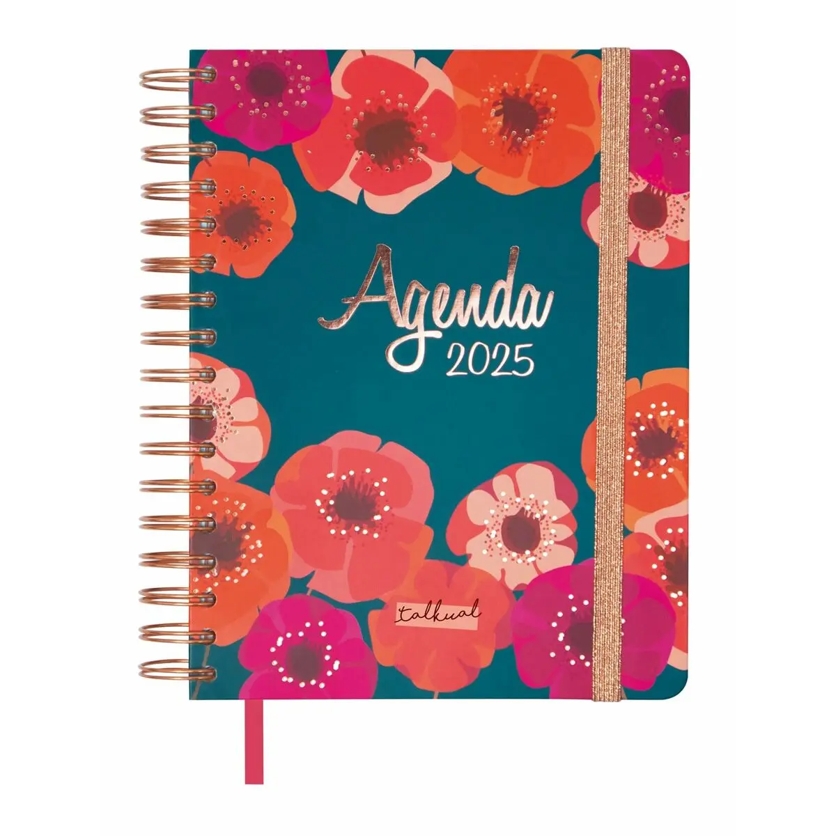 Agenda Finocam Talkual Quarto 15,5 x 21,7 cm 2025 Fiori