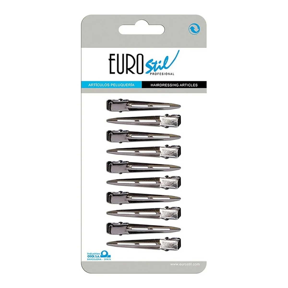 Pinze per Capelli Eurostil 11475 in metallo (10 uds)