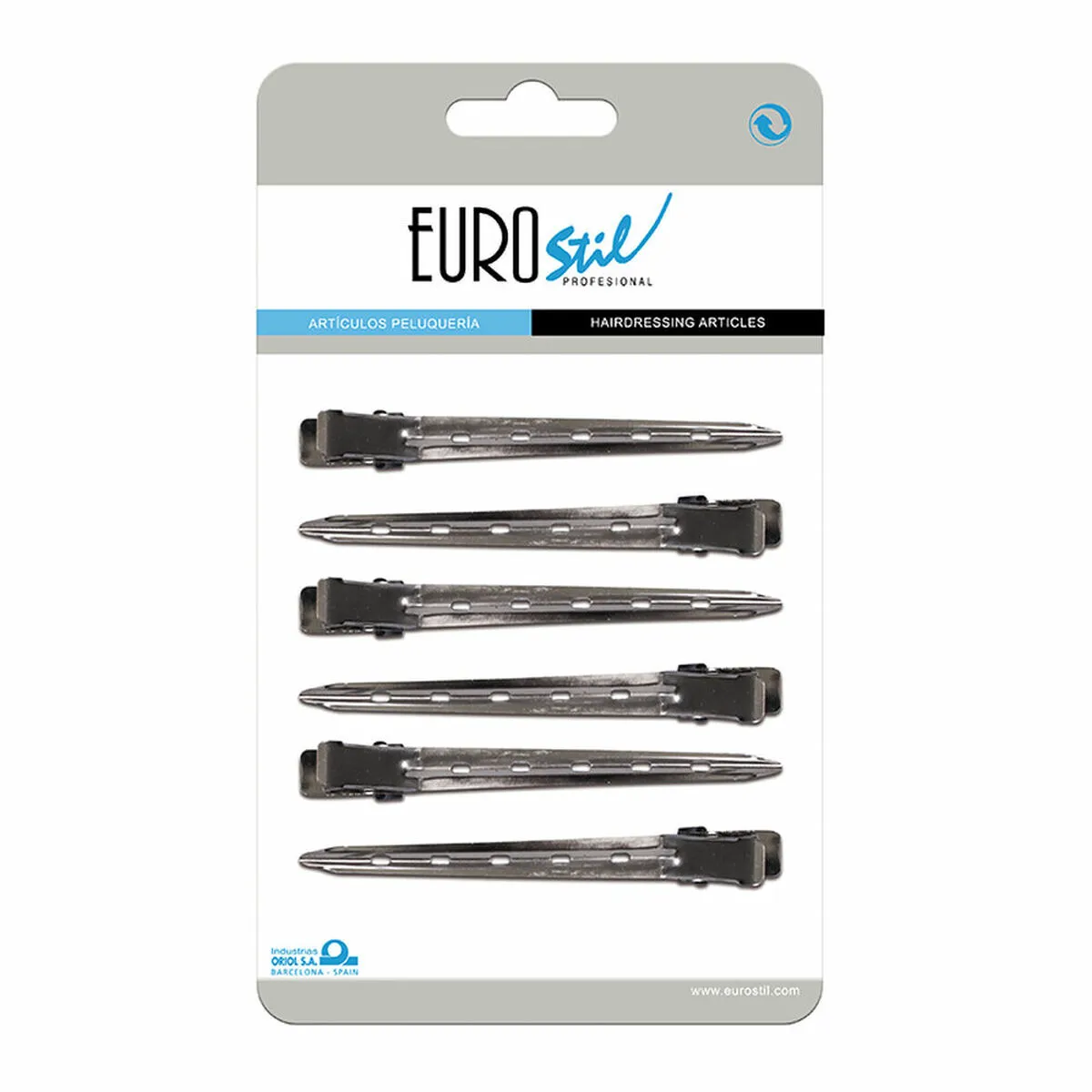 Pinze per Capelli Eurostil 6 Pinzas (6 uds)