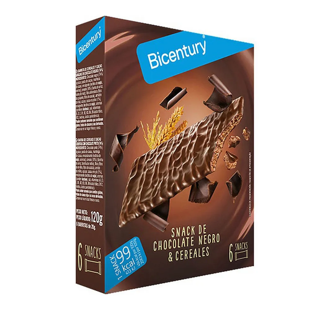 Barretta Energetica Bicentury Snack Chocolate Negro Cereali (6 uds)