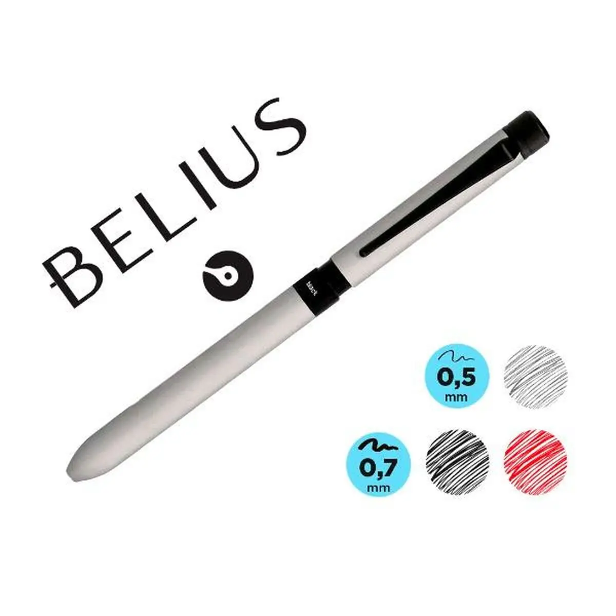 Penna a inchiostro liquido Belius BB185 Argentato 1 mm