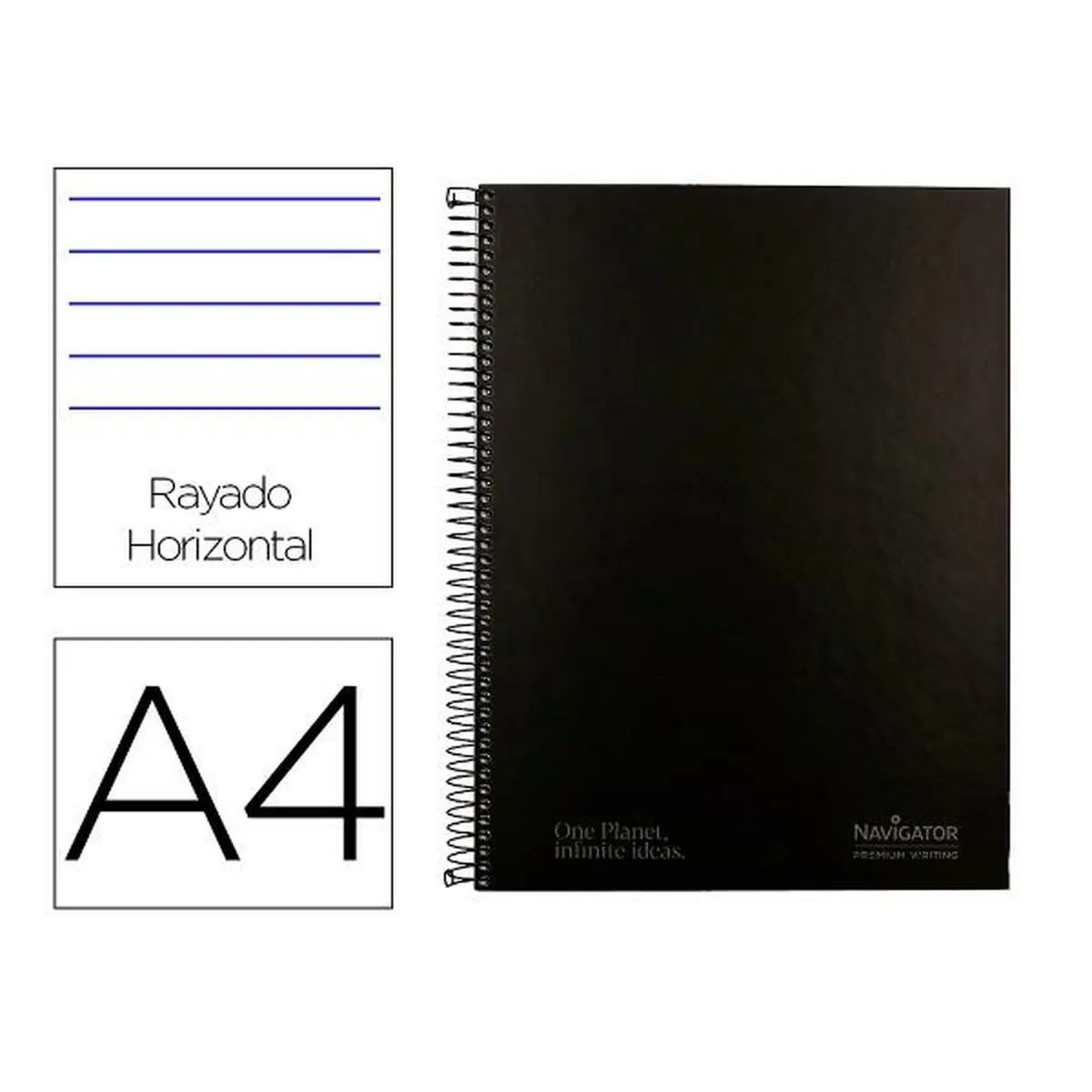 Quaderno Navigator NA11 Nero A4 120 Fogli