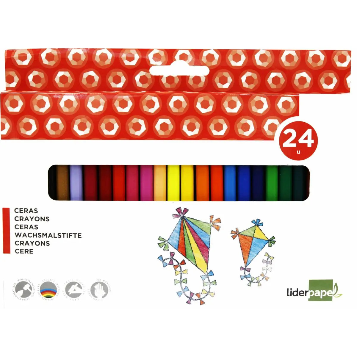 Colori a Cera Liderpapel BD26 Multicolore Cera