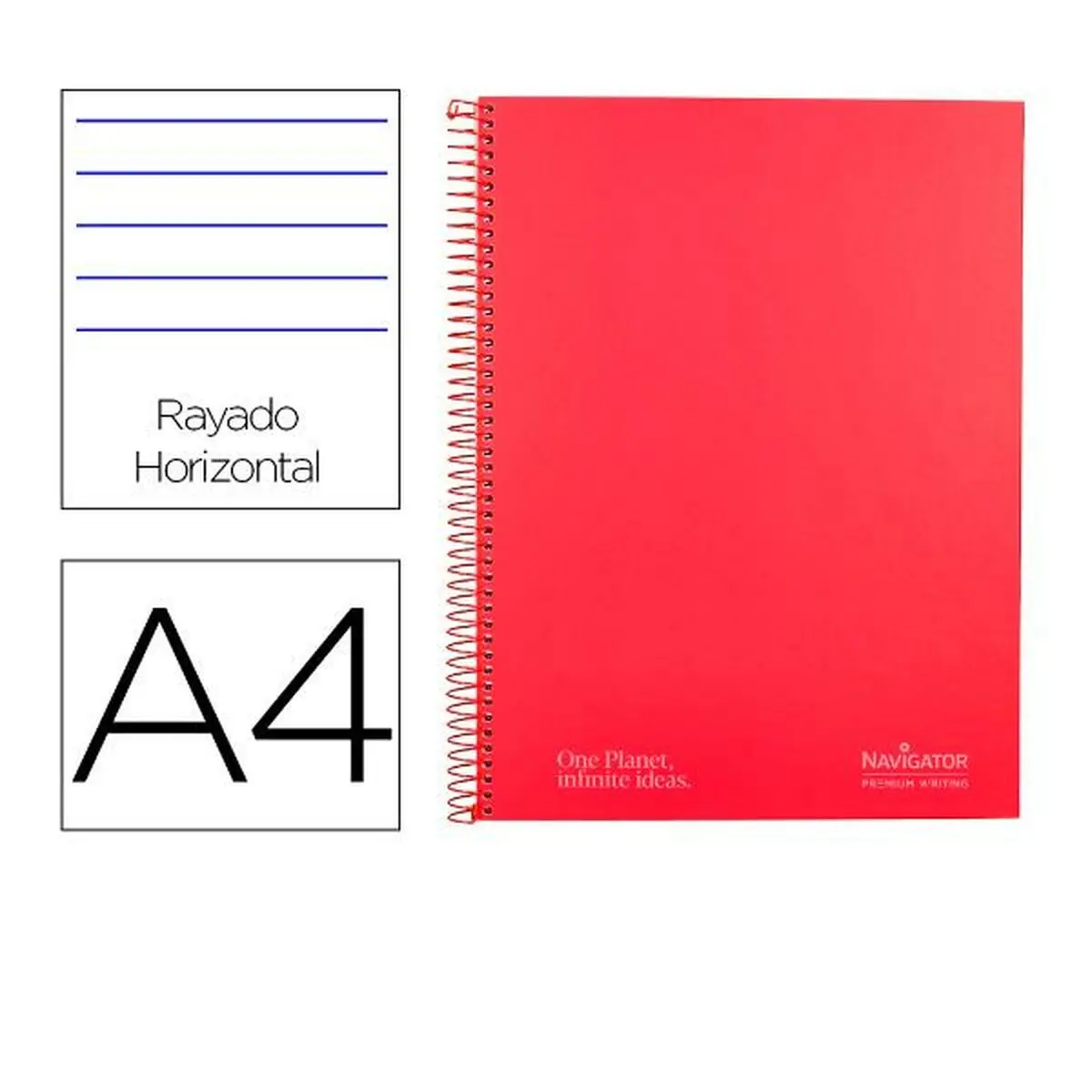 Quaderno Navigator NA13 Rosso A4 80 Pagine