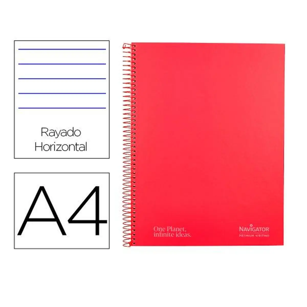 Quaderno Navigator NA32 Rosso A4 80 Pagine