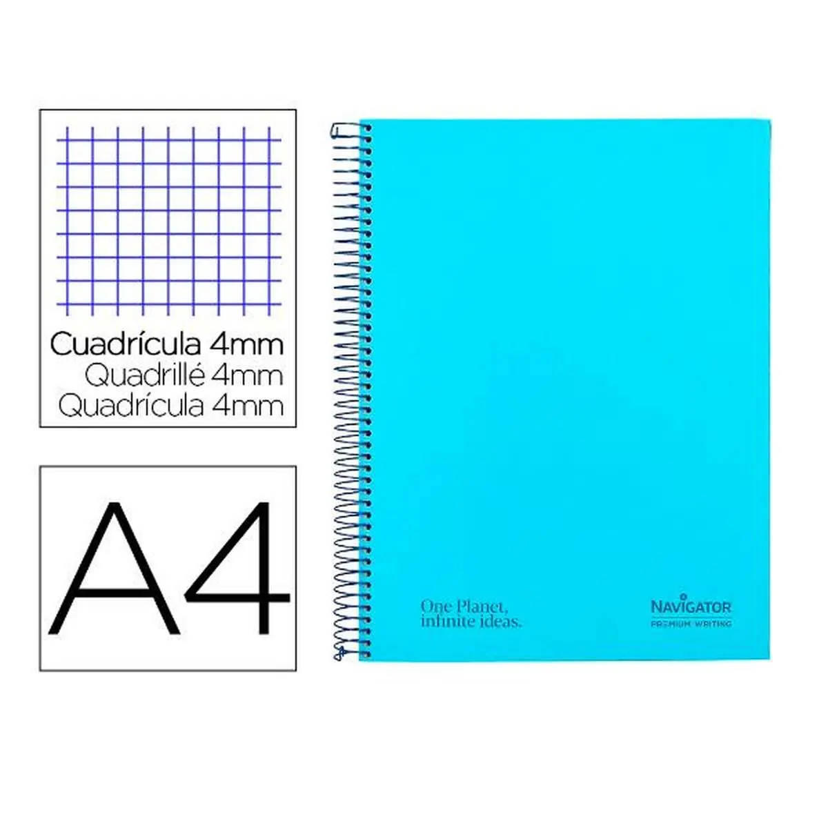 Quaderno Navigator NA34 Celeste A4 80 Pagine