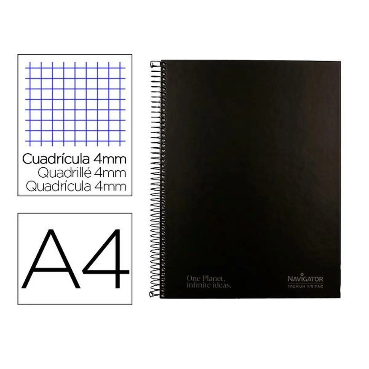 Quaderno Navigator NA35 Nero A4 80 Pagine