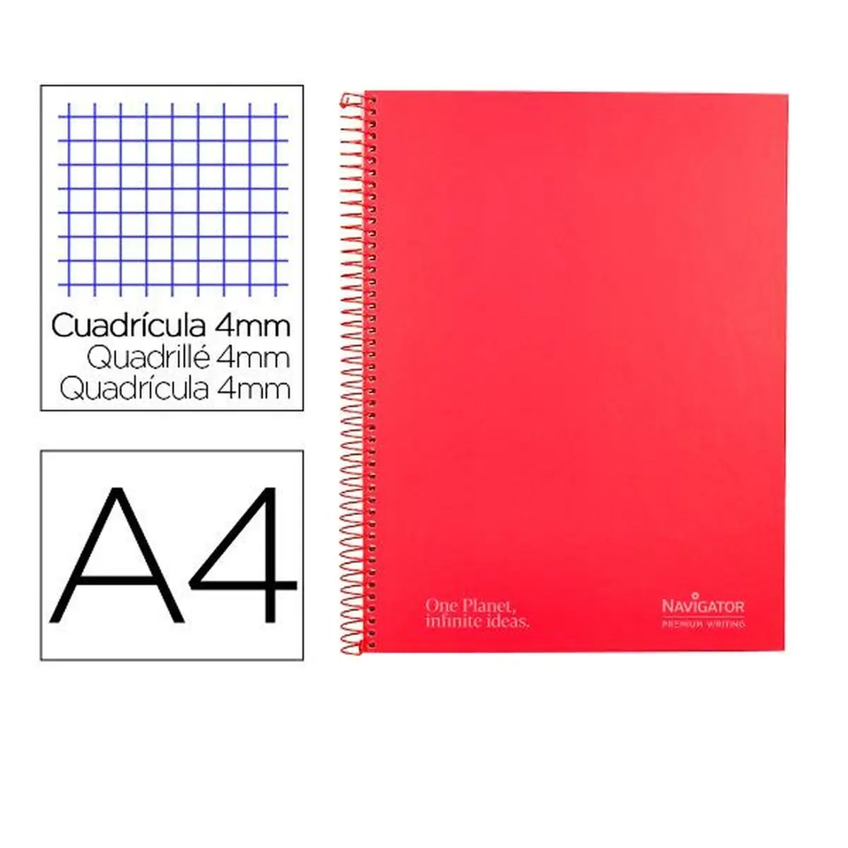 Quaderno Navigator NA36 Rosso A4 80 Pagine