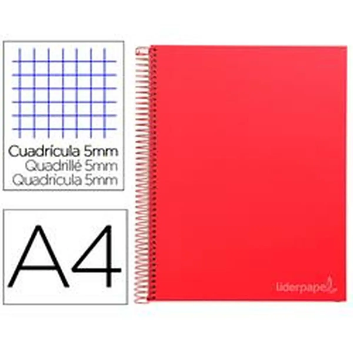 Quaderno Liderpapel BA28 Rosso A4 140 Fogli