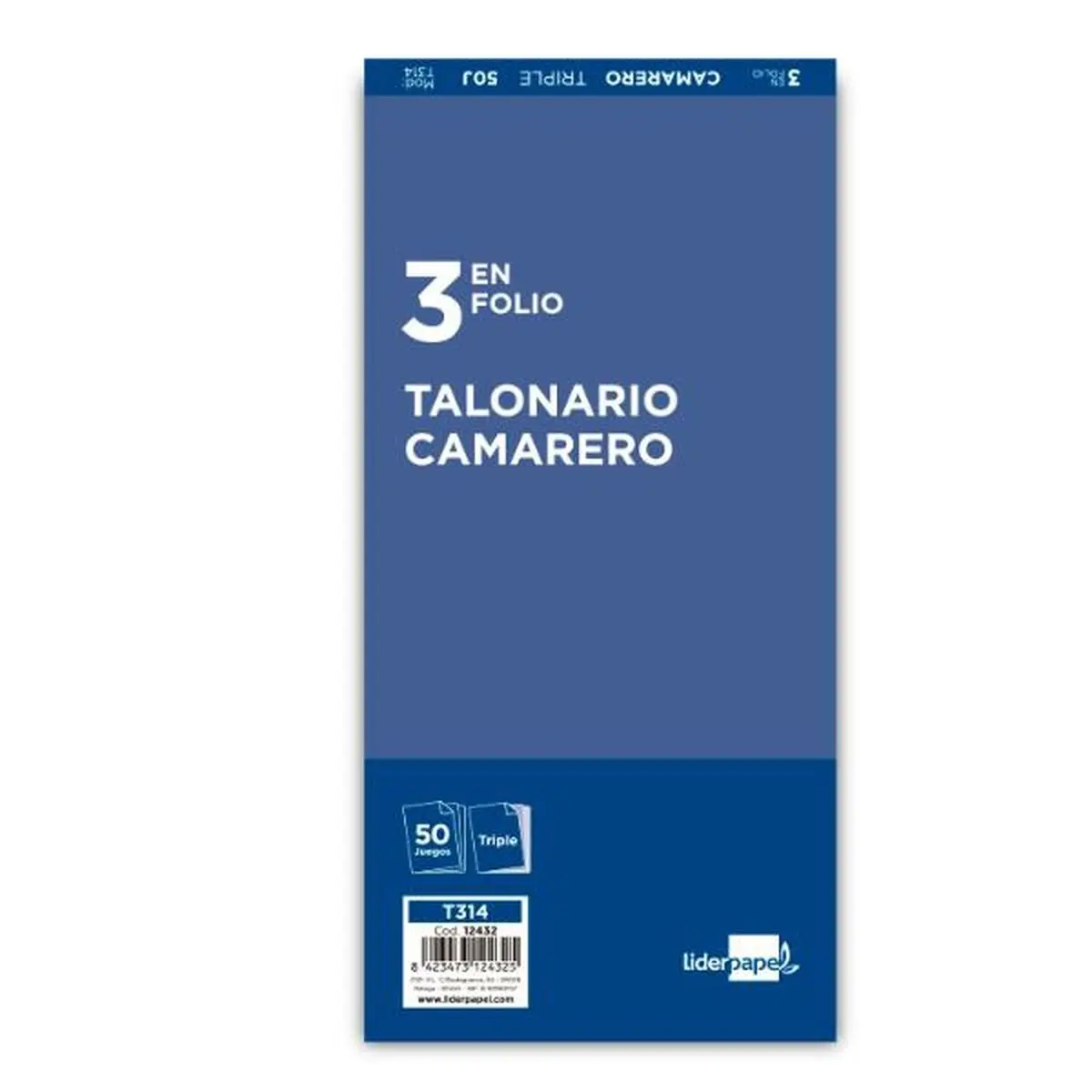 Libro per Camerieri Liderpapel T314 50 Fogli (5 Unità)