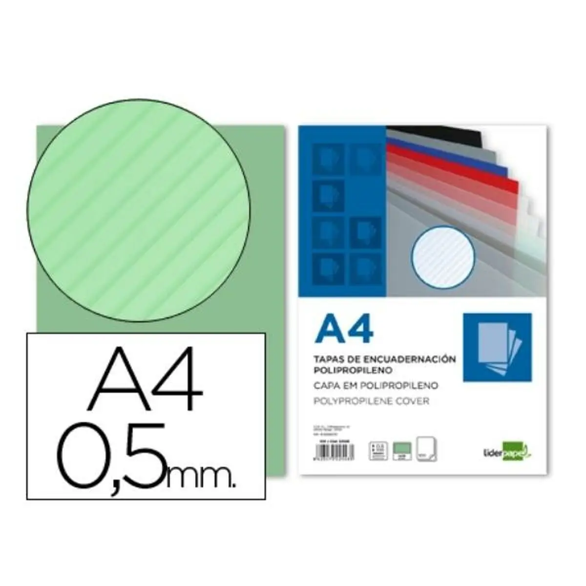 Set di coperchi Liderpapel TE21 Plastica Verde (100 Unità)