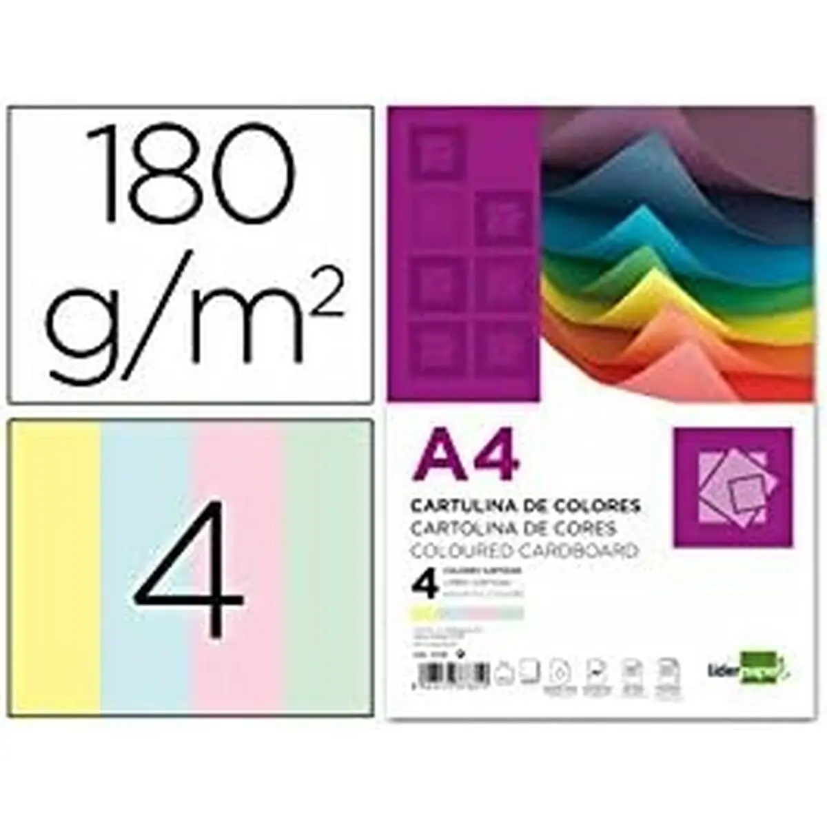 Cartoncini Liderpapel CT03 Multicolore (100 Unità)