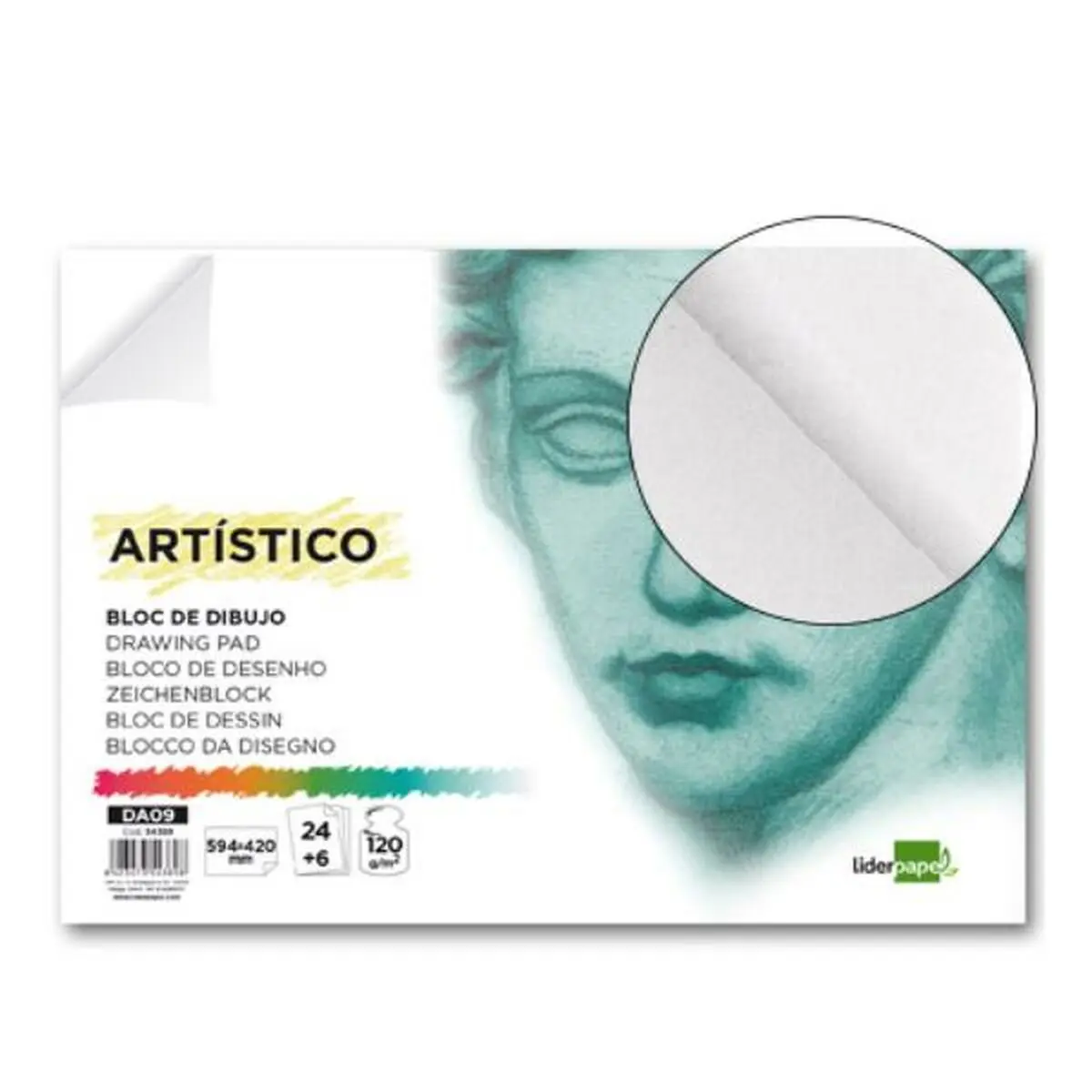 Blocco da disegno Liderpapel DA09 Bianco 30 Fogli Cartone