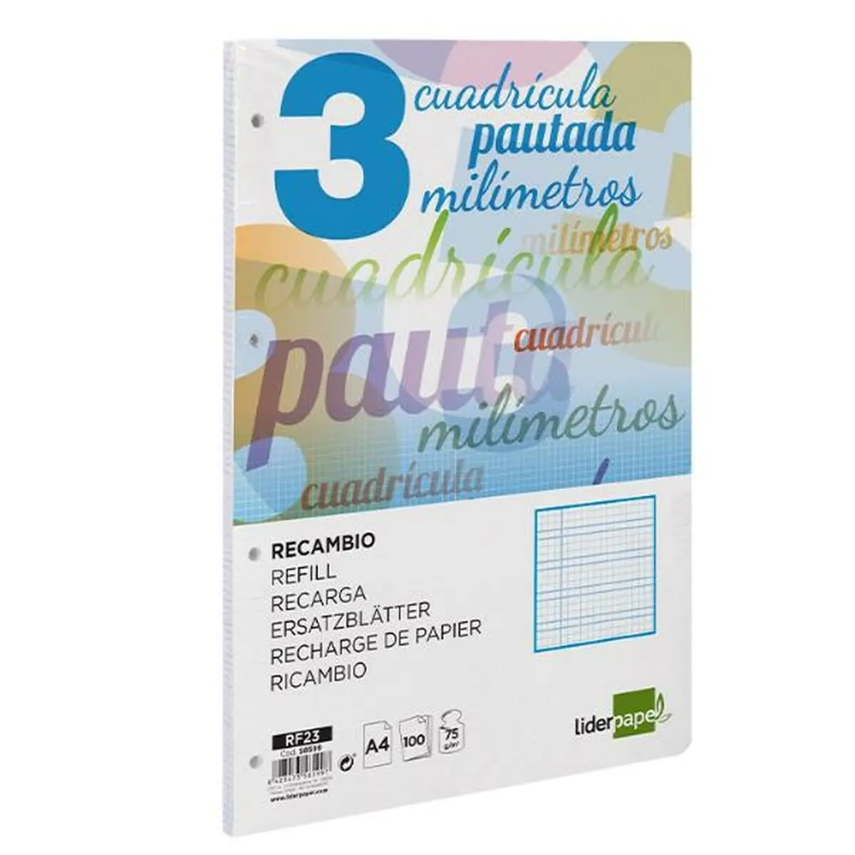 Ricambio Liderpapel RF23 Bianco A4 100 fogli