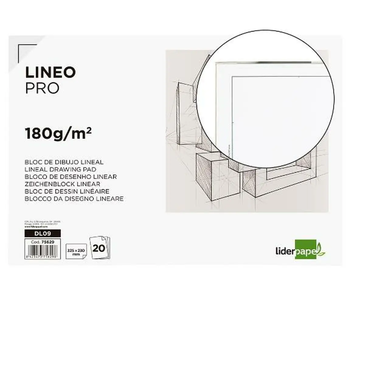 Blocco da disegno Liderpapel DL09 Bianco 20 Fogli Cartone