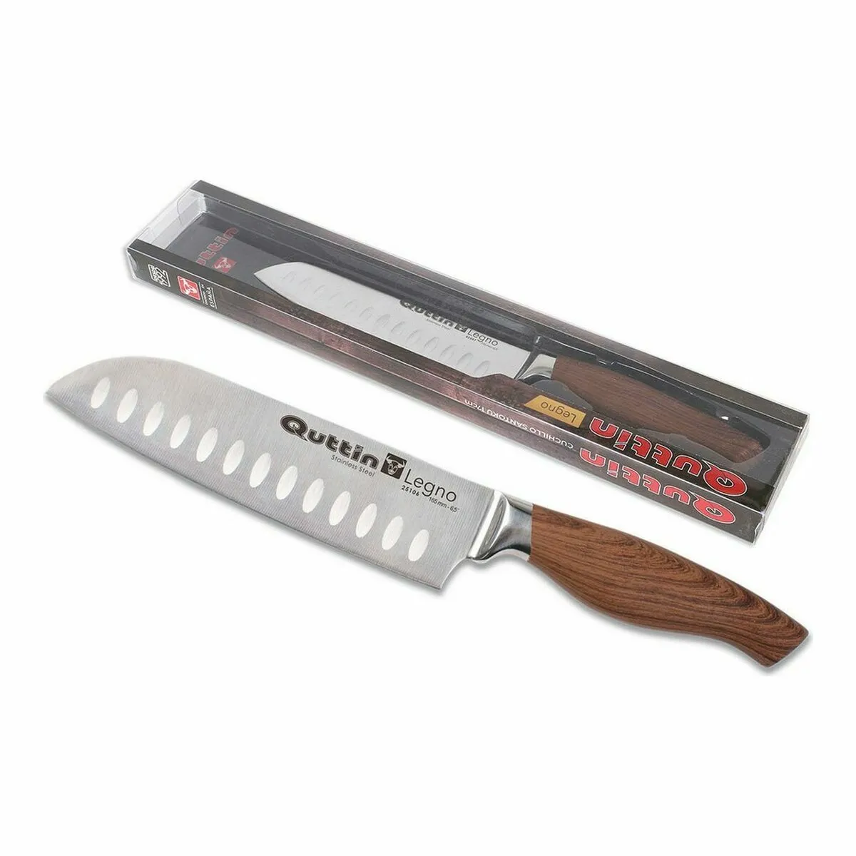 Coltello da Cucina Quttin Legno Santoku Acciaio inossidabile (17 cm)