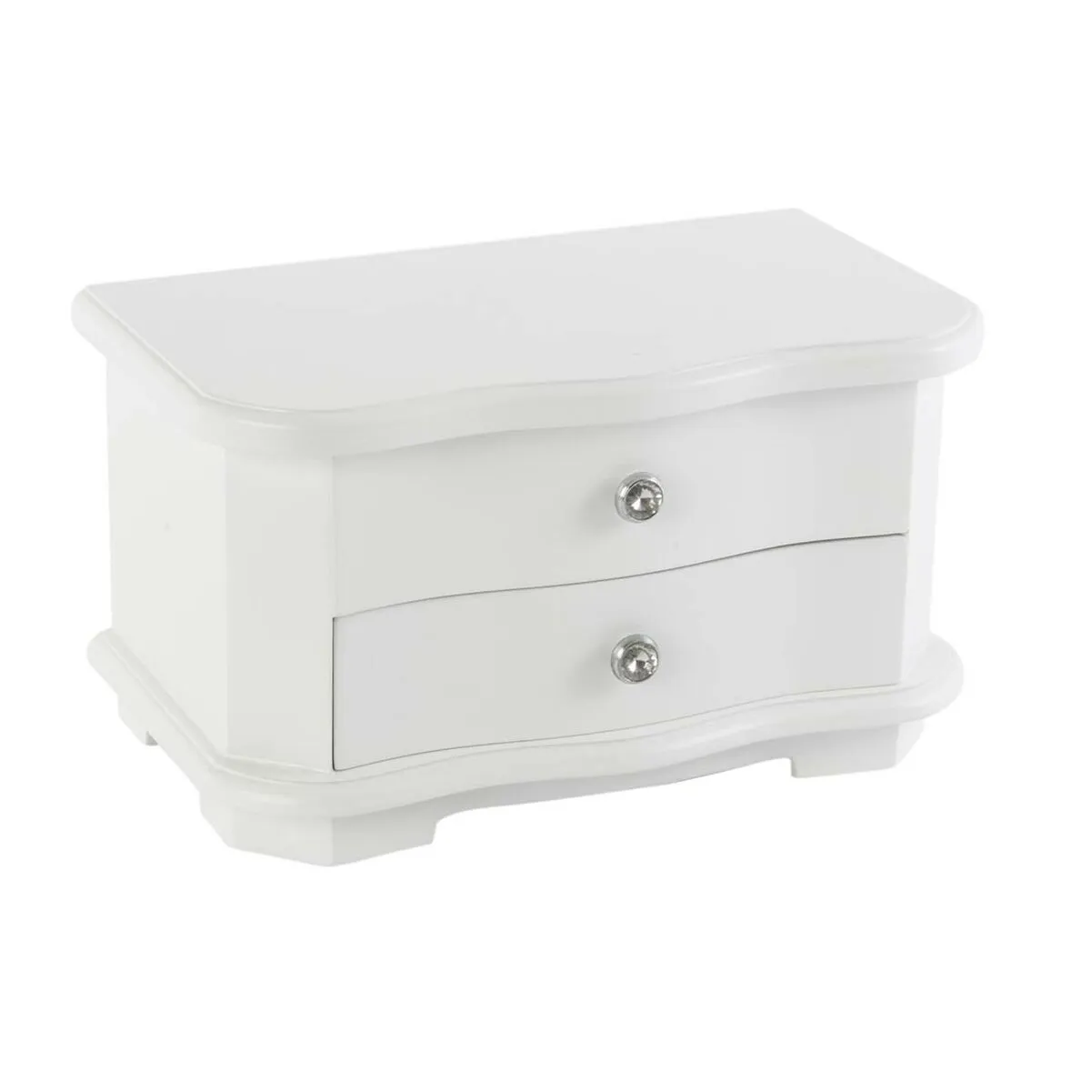 Scatola-Portagioie DKD Home Decor 24 x 14 x 14 cm Bianco Legno MDF