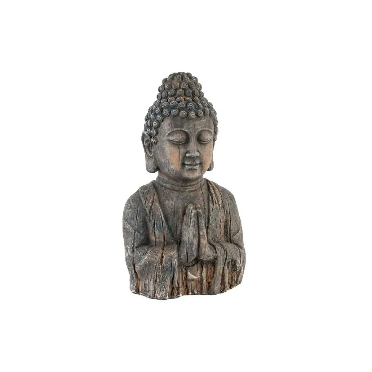 Statua Decorativa DKD Home Decor Fibra di Vetro Grigio Buddha Pietra Vetro (28 x 20 x 50 cm)