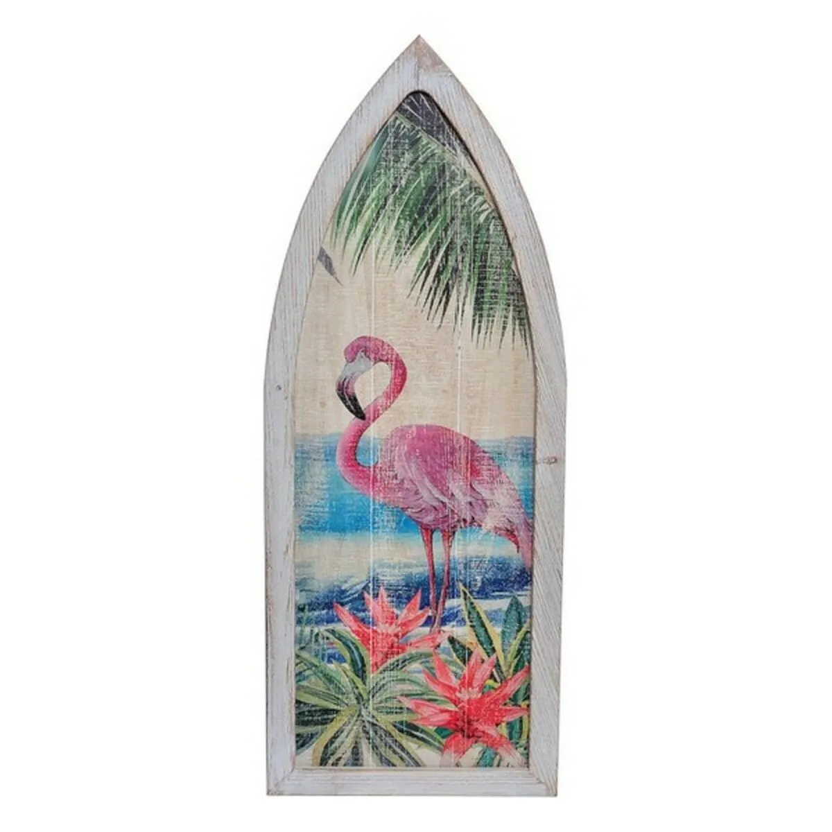 Decorazione da Parete DKD Home Decor Legno Tropicale Fenicottero