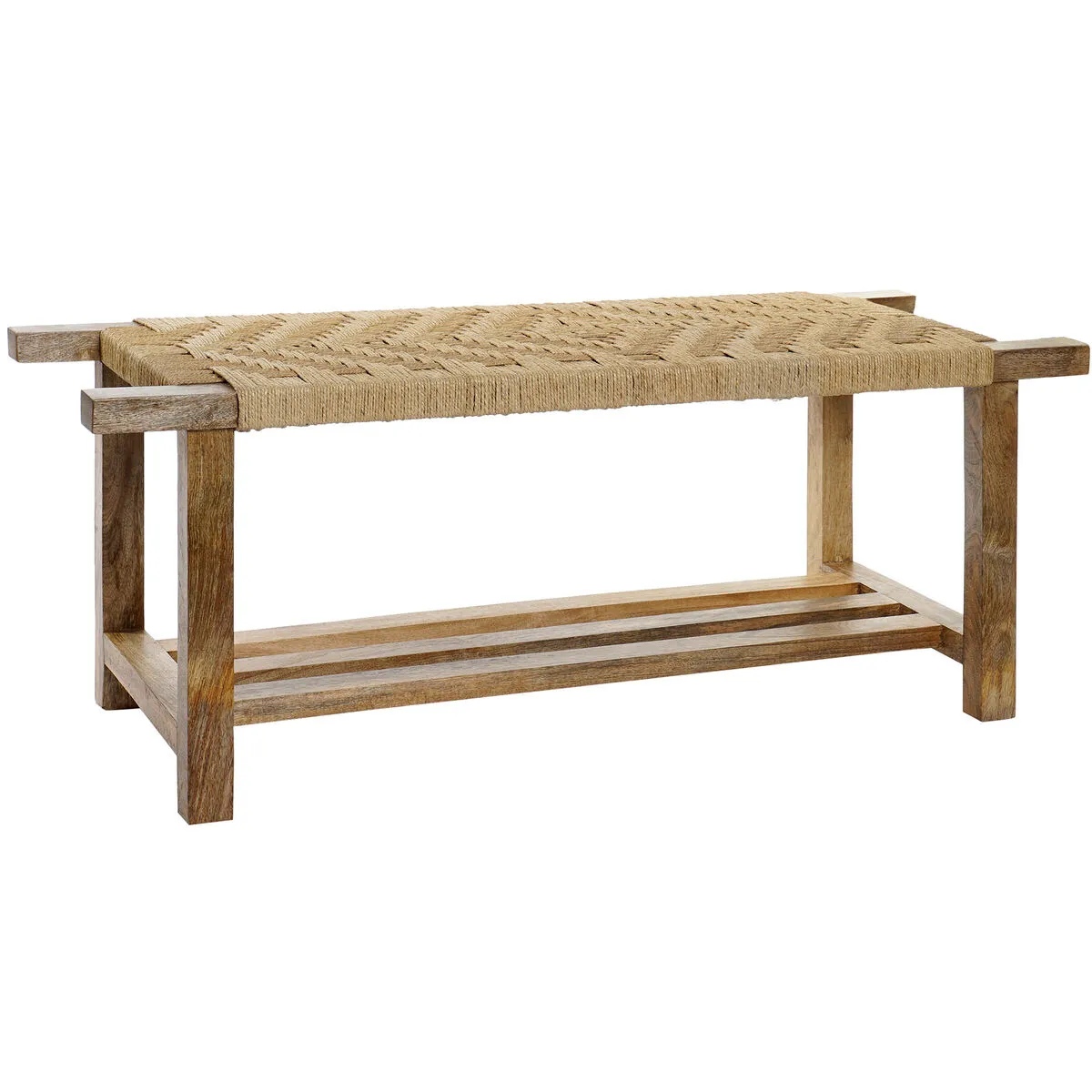 Panca DKD Home Decor Naturale Legno Corda Legno di mango