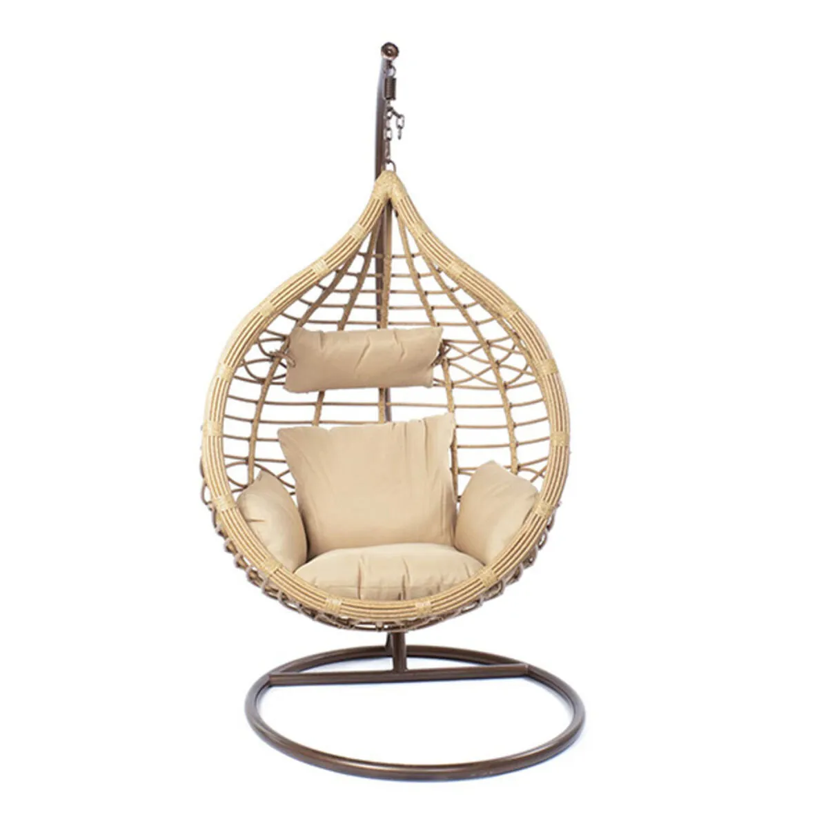 Sedia da giardino sospesa DKD Home Decor Beige Marrone Multicolore Alluminio rattan sintetico 90 x 70 x 110 cm