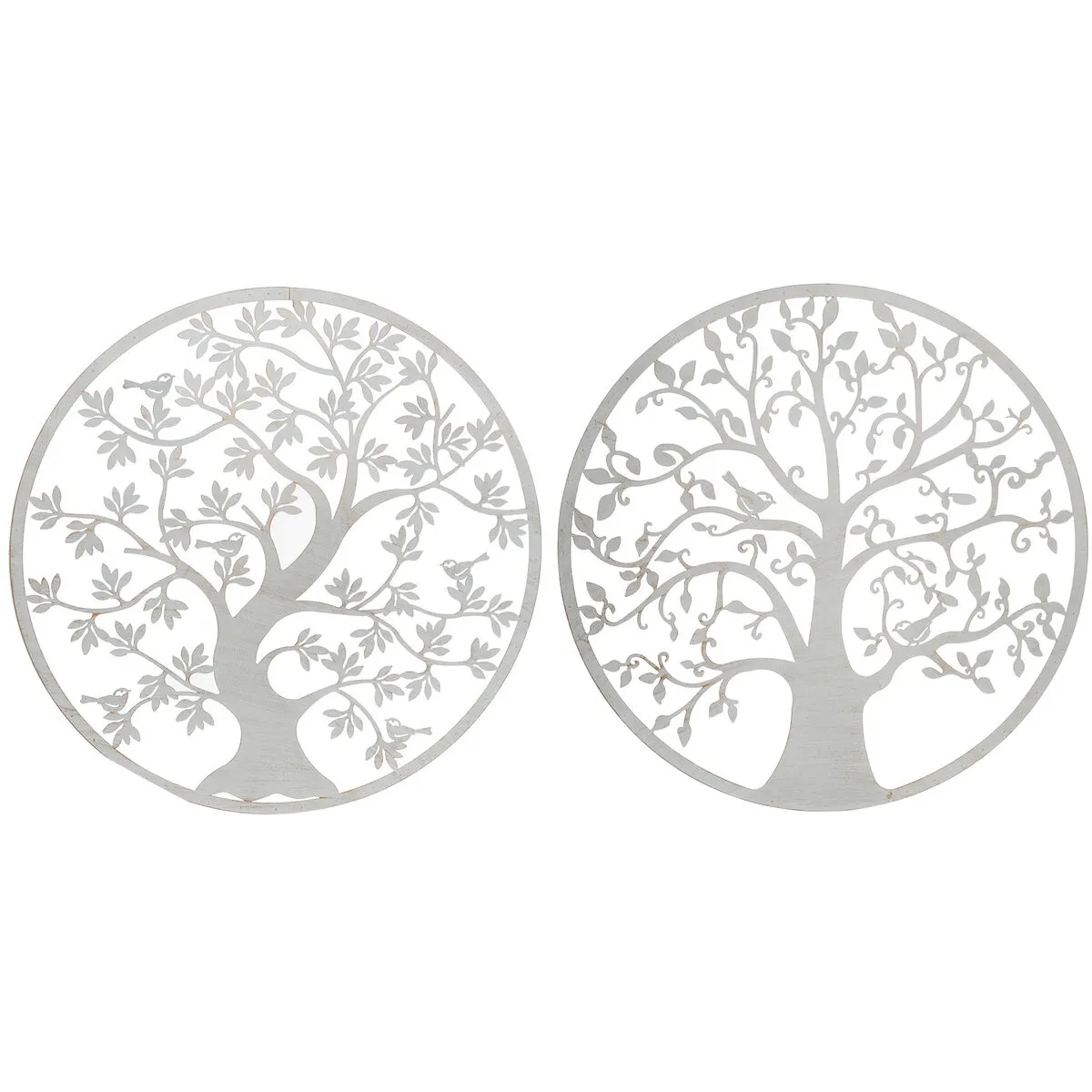 Decorazione da Parete DKD Home Decor 100 x 1 x 100 cm Albero Dorato Bianco Indiano (2 Unità)