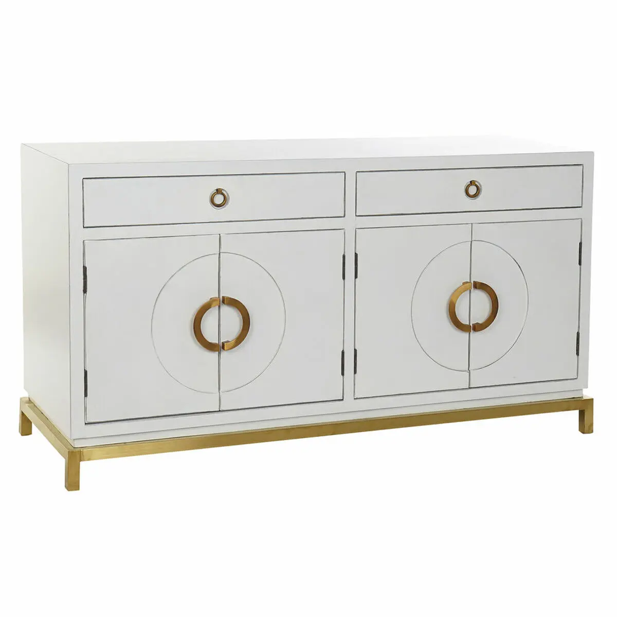 Credenza DKD Home Decor Kamakura Bianco Dorato Metallo Pioppo 150 x 50 x 80 cm (150 x 50 x 80 cm)