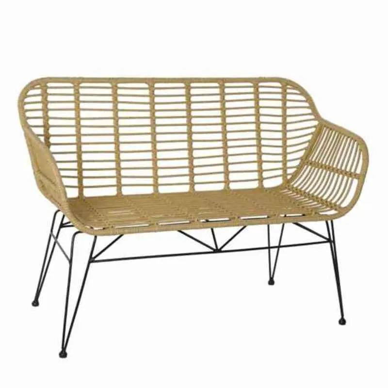 Divano da Giardino DKD Home Decor Metallo rattan sintetico Rattan (116 x 55 x 83 cm)