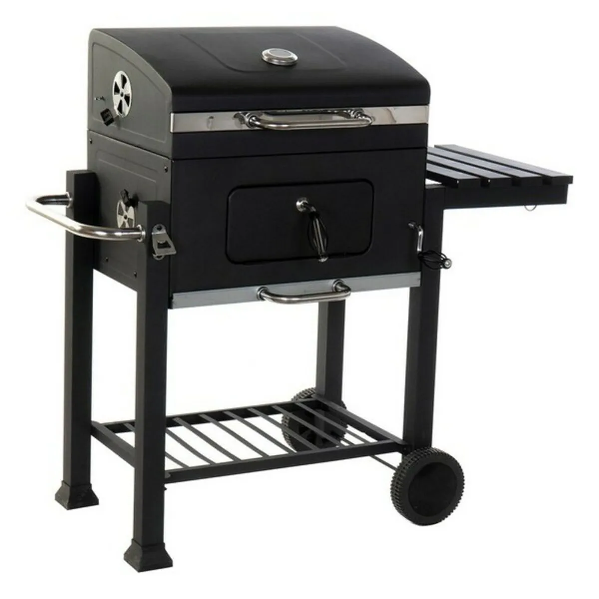 Barbecue a Carbone con Coperchio e Ruote DKD Home Decor Acciaio (140 x 60 x 108 cm)