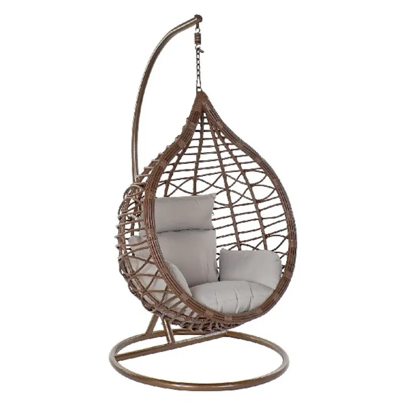 Sedia da giardino sospesa DKD Home Decor Marrone Grigio Multicolore Marrone scuro Alluminio rattan sintetico 100 x 78 x 120 cm 1