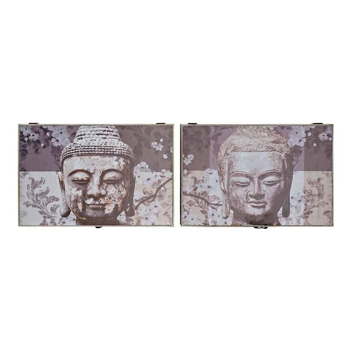 Tappi DKD Home Decor 8424001698608 Contatore Buddha Grigio Legno Legno MDF 2 Unità 46,5 x 6 x 31 cm