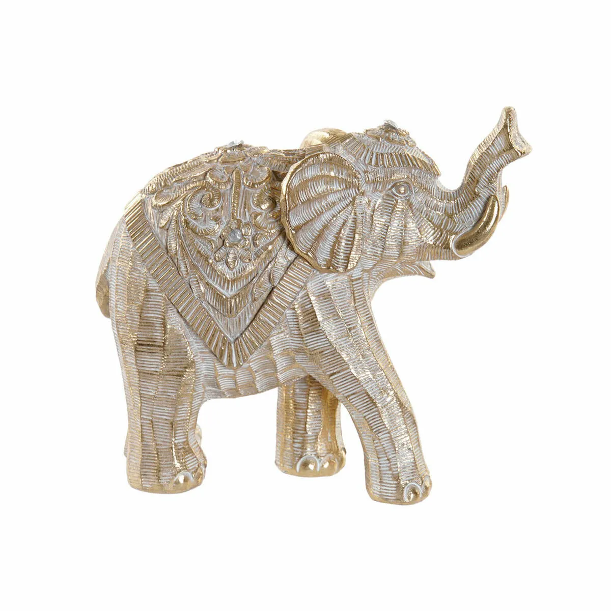 Statua Decorativa DKD Home Decor Dorato Elefante Coloniale 17 x 7,5 x 15 cm