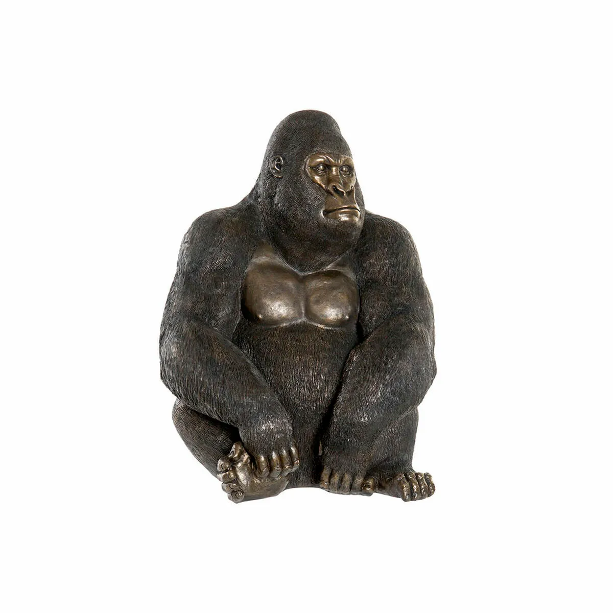 Statua Decorativa DKD Home Decor RF-170823 Nero Dorato Coloniale Gorilla 43 x 40 x 60 cm