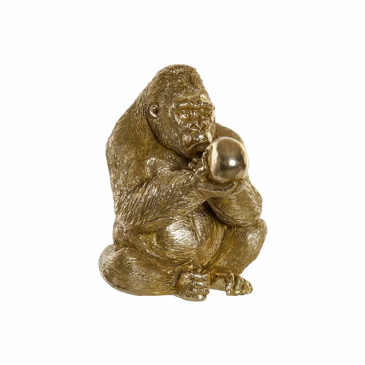 Statua Decorativa DKD Home Decor Dorato Resina Gorilla (33 x 33 x 43 cm)