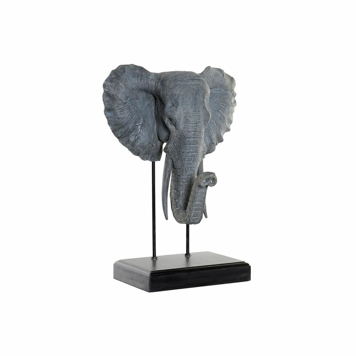 Statua Decorativa DKD Home Decor Elefant Nero Grigio Metallo Resina (40 x 28 x 56 cm)