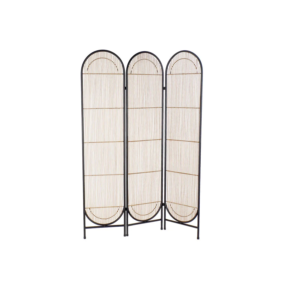 Paravento DKD Home Decor Marrone Metallo Rattan (126 x 2 x 180 cm)