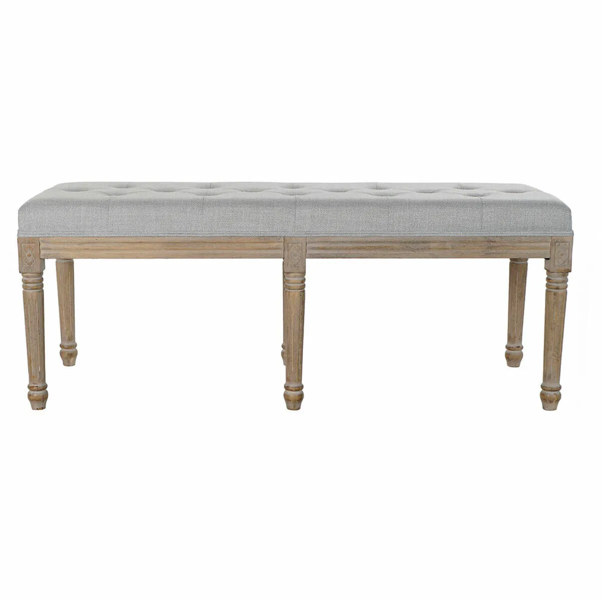 Panca DKD Home Decor Grigio chiaro Legno Caucciù Legno d'albero della gomma 122 x 41 x 48 cm