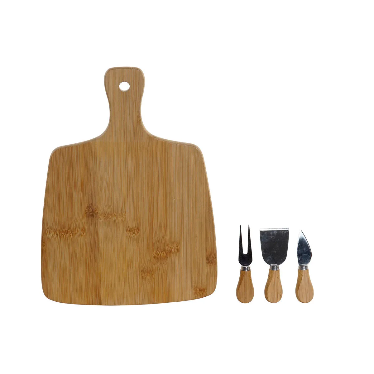 Tagliere DKD Home Decor Naturale Metallo Bambù Acciaio inossidabile Rettangolare 30 x 40 cm 38 x 28 x 4 cm