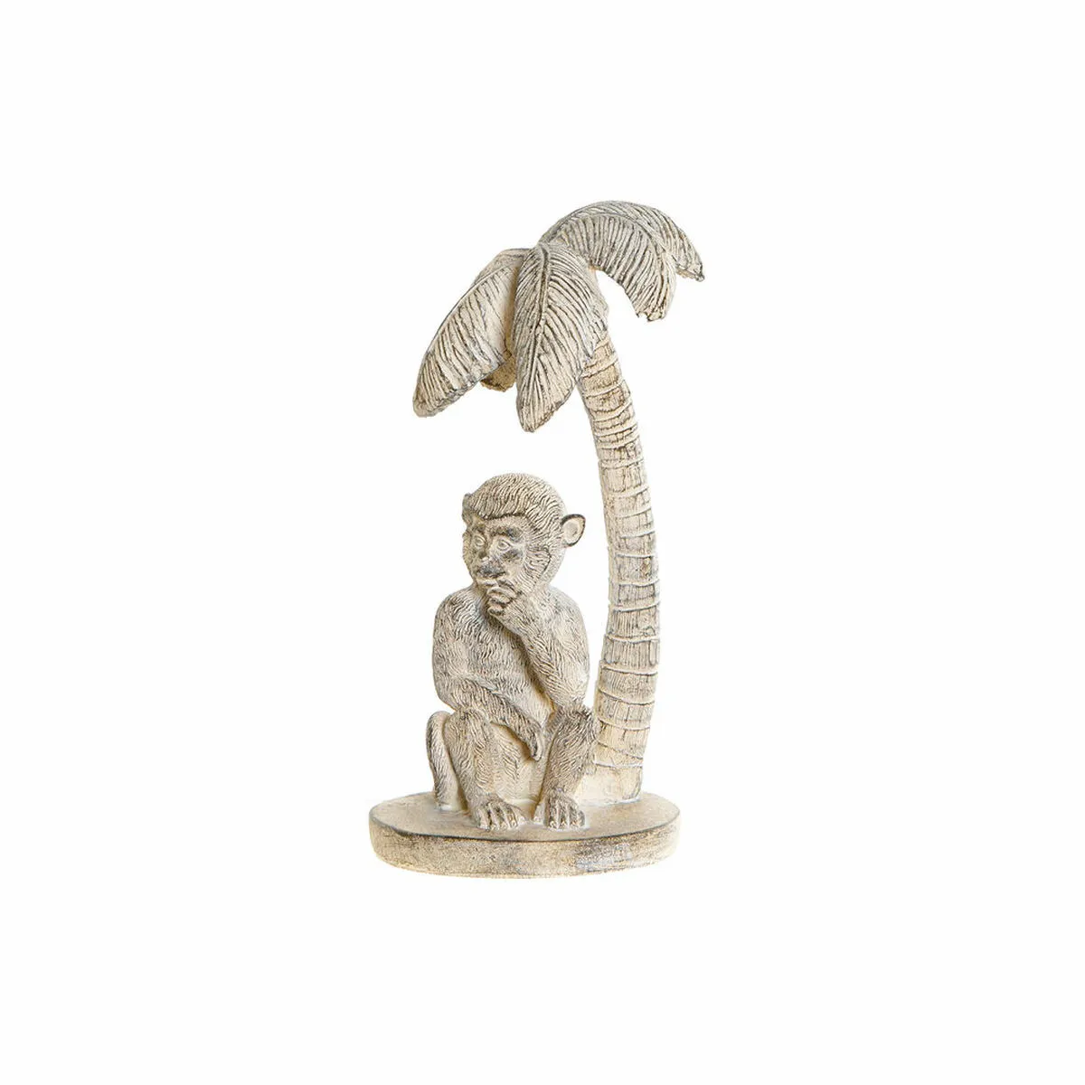 Statua Decorativa DKD Home Decor 8424001749805 15 x 12 x 29 cm Bianco Resina Scimmia Tropicale Decapaggio