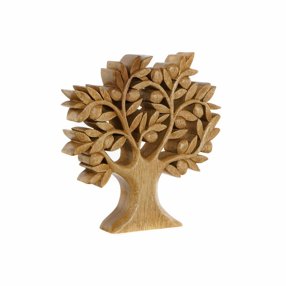 Statua Decorativa DKD Home Decor Marrone Acacia Albero Naturale 30 x 5 x 30 cm