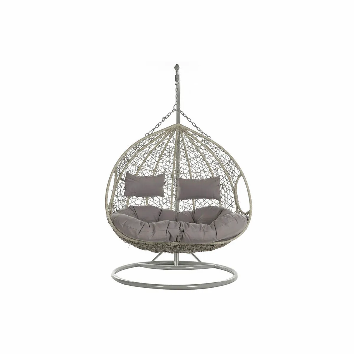 Sedia da giardino sospesa DKD Home Decor 133 x 80 x 110 cm Grigio rattan sintetico Alluminio