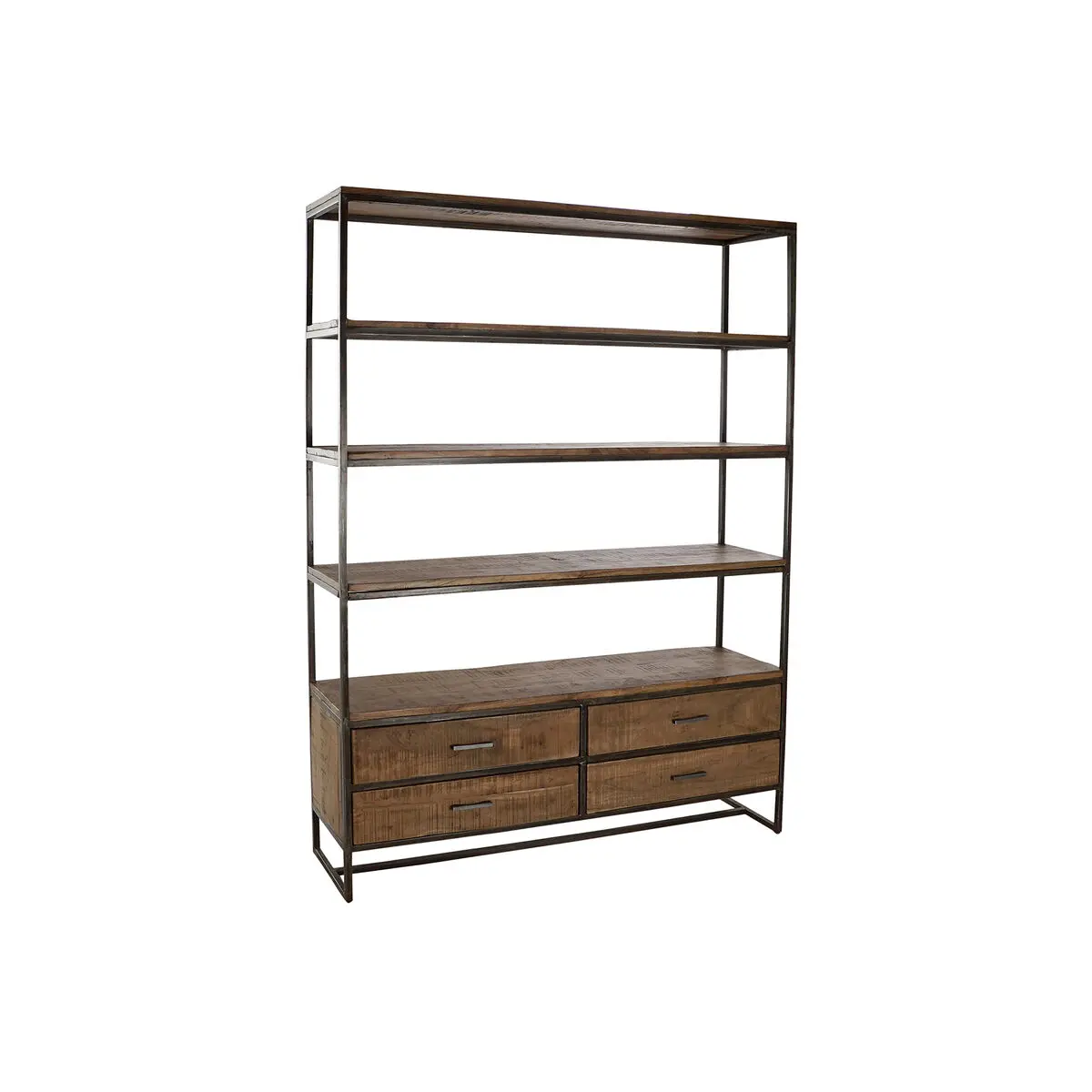 Scaffale DKD Home Decor Nero Metallo Marrone Acacia 145 x 35 x 190 cm