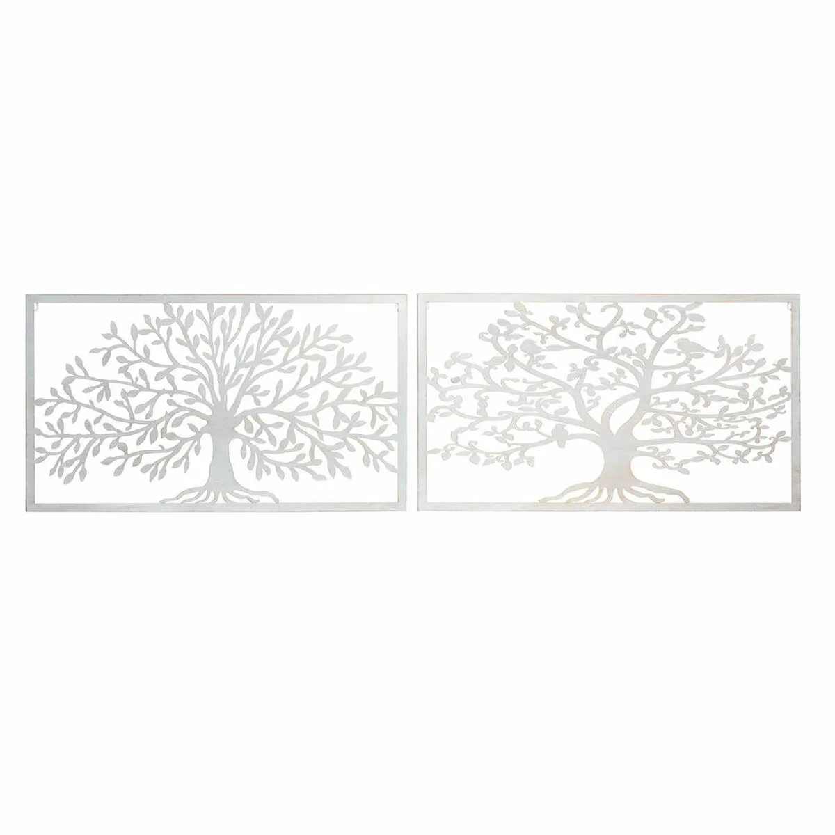 Decorazione da Parete DKD Home Decor 84,5 x 1 x 49 cm Albero Bianco Cottage (2 Unità)