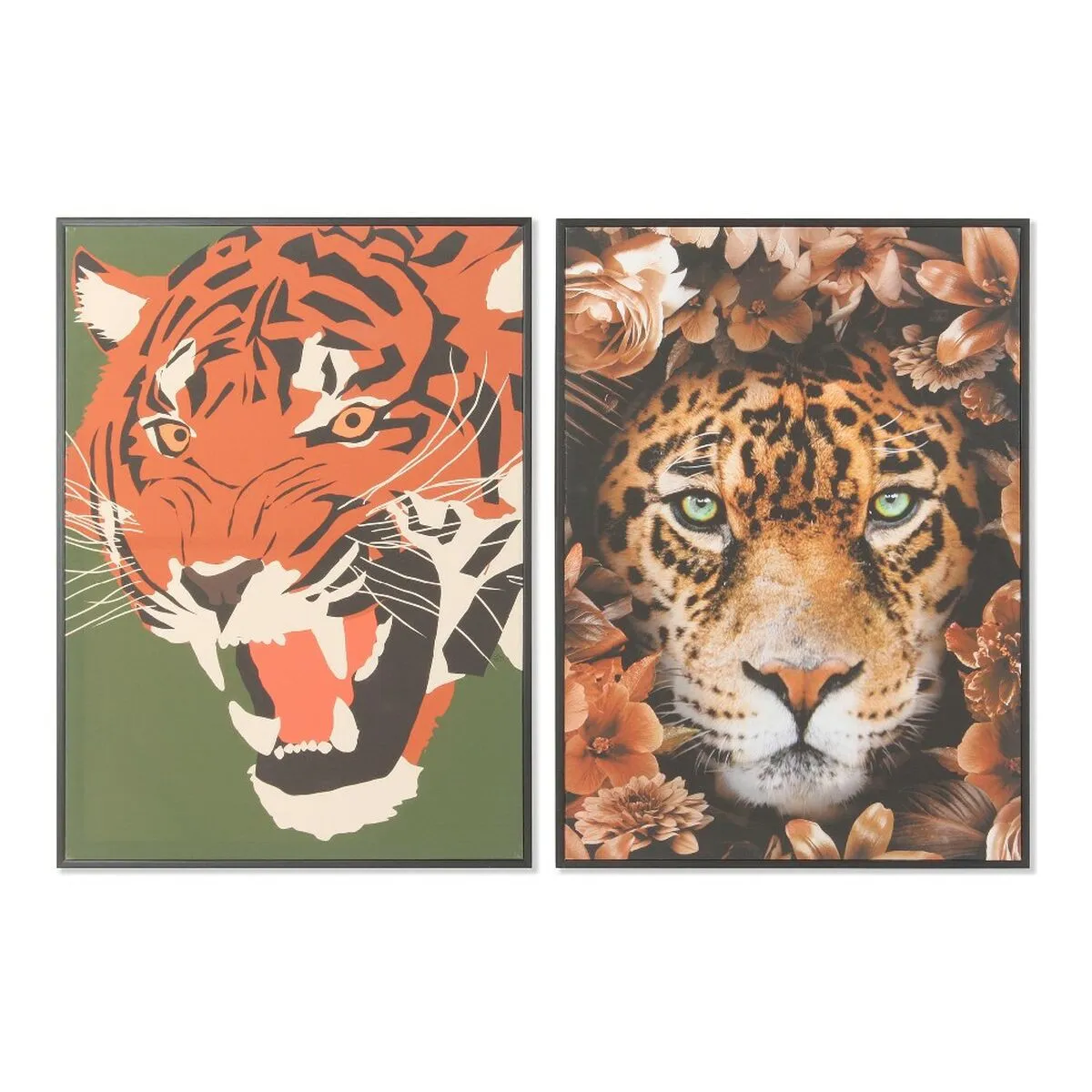 Quadro DKD Home Decor 52 x 2,7 x 72 cm Tigre Moderno (2 Unità)