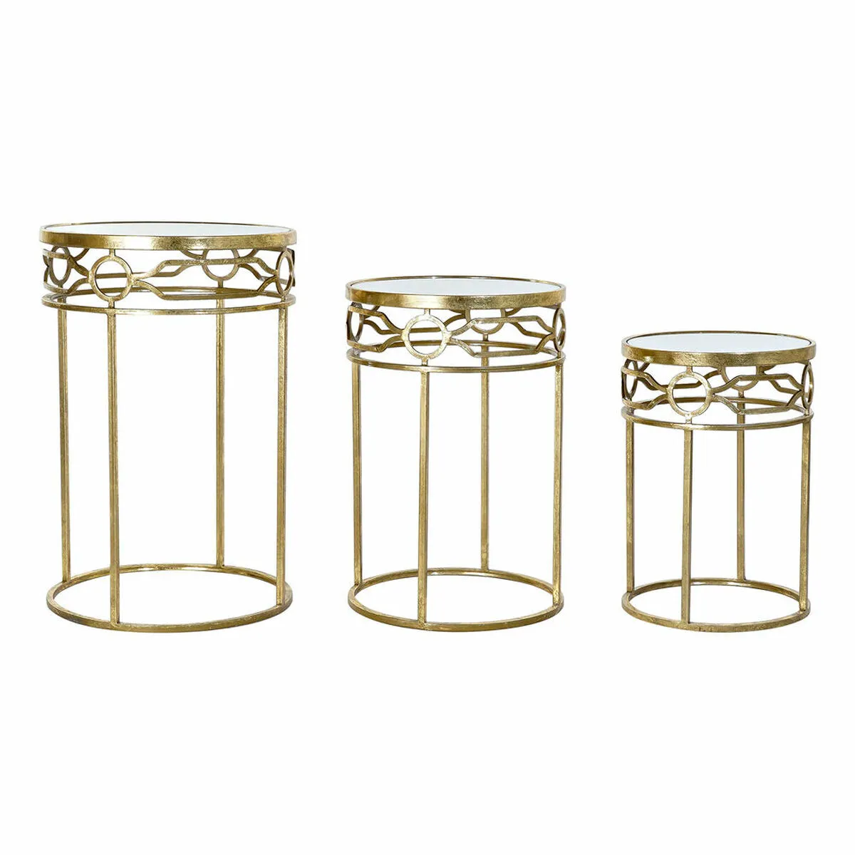 Set di 3 tavoli DKD Home Decor Oro Dorato 46 x 46 x 70 cm