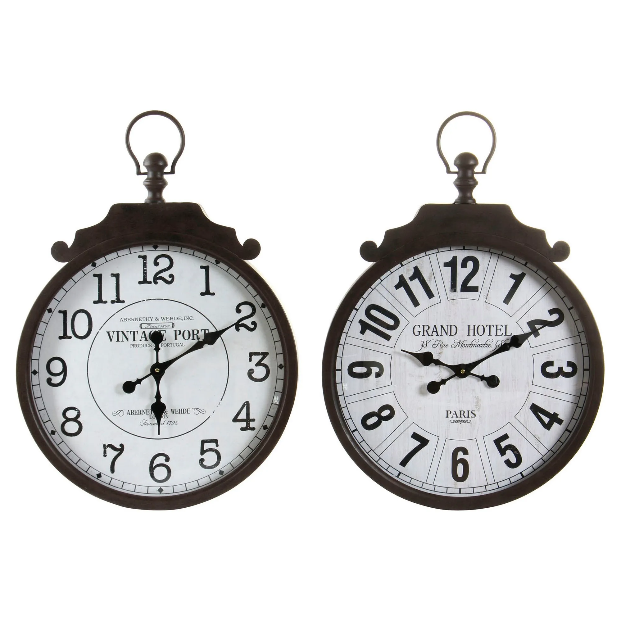 Orologio da Parete DKD Home Decor 50 x 6 x 71 cm Nero Bianco Ferro Tradizionale (2 Unità)