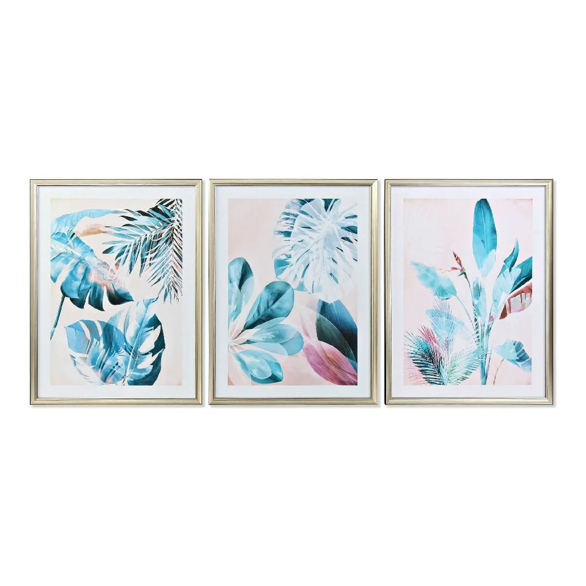 Quadro DKD Home Decor 60 x 4 x 80 cm Tropicale (3 Pezzi)