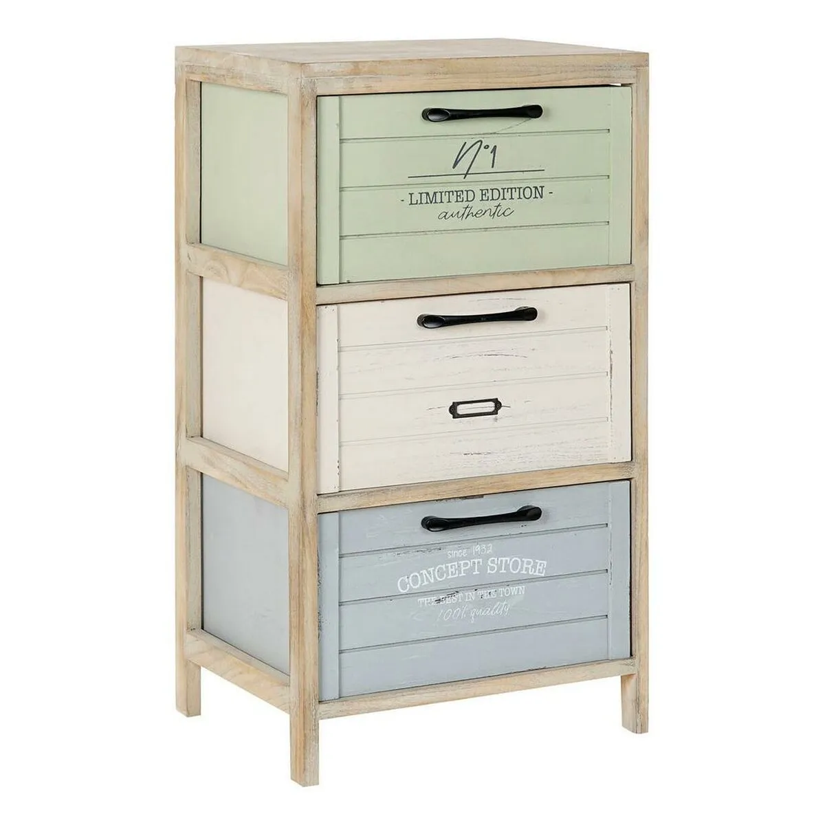 Cassettiera DKD Home Decor 40 x 31 x 73,5 cm Naturale Grigio Beige Per bambini Rosa chiaro Legno di paulownia