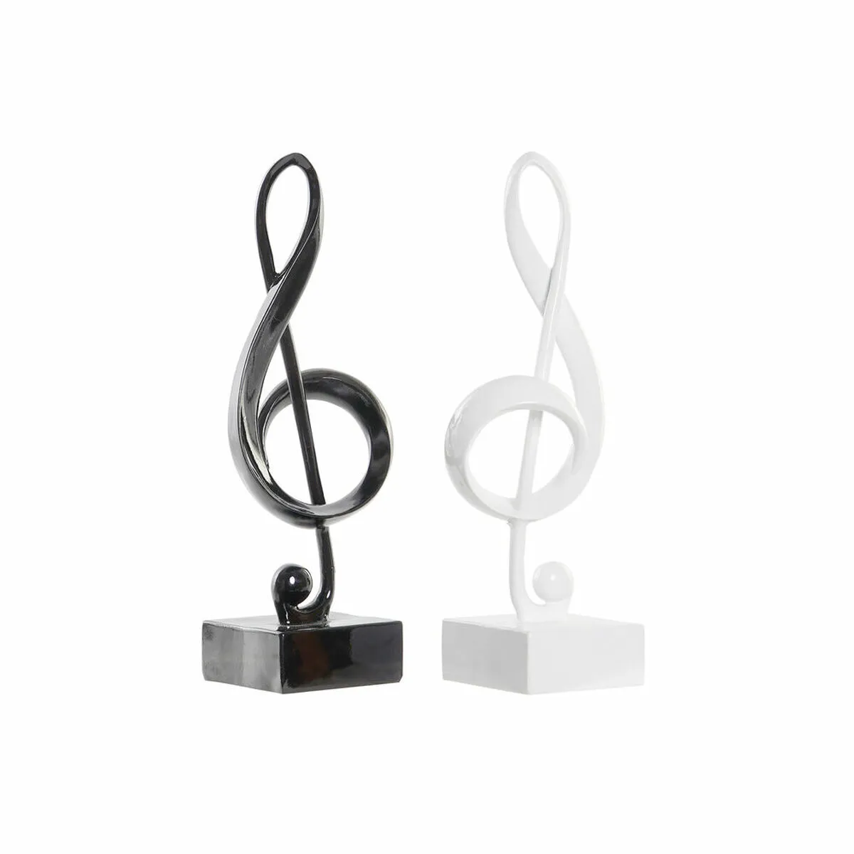 Statua Decorativa DKD Home Decor 15 x 11,5 x 41 cm Nero Bianco Vintage Musicale