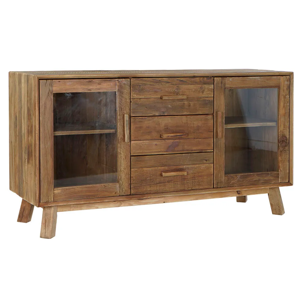 Credenza DKD Home Decor   Naturale Legno Cristallo Legno Riciclato 160 x 48 x 85 cm